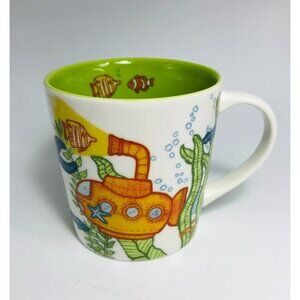 Starbucks Under the Sea Coffee Mug 2010 Fish Submarine Ocean 8 Oz Whale Turtle